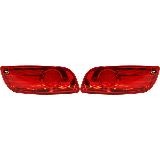 Pair Rear Bumper Reflector Light Tail Lamp Red Fits Hyundai Santa Fe 2007-2009